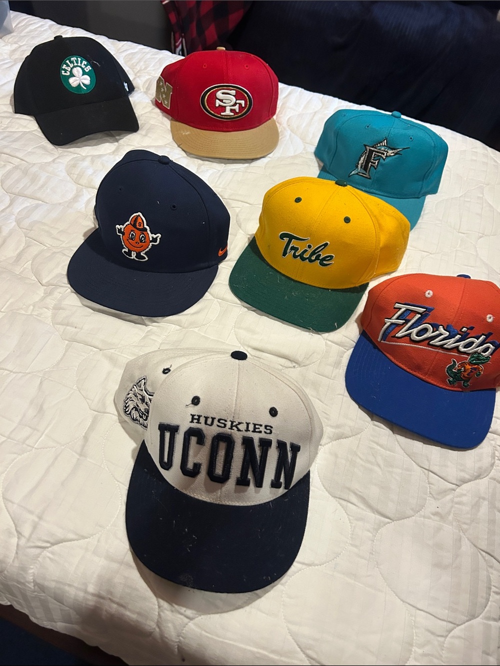 UConn Huskies White & Navy Snapback Hat 20 bucks each